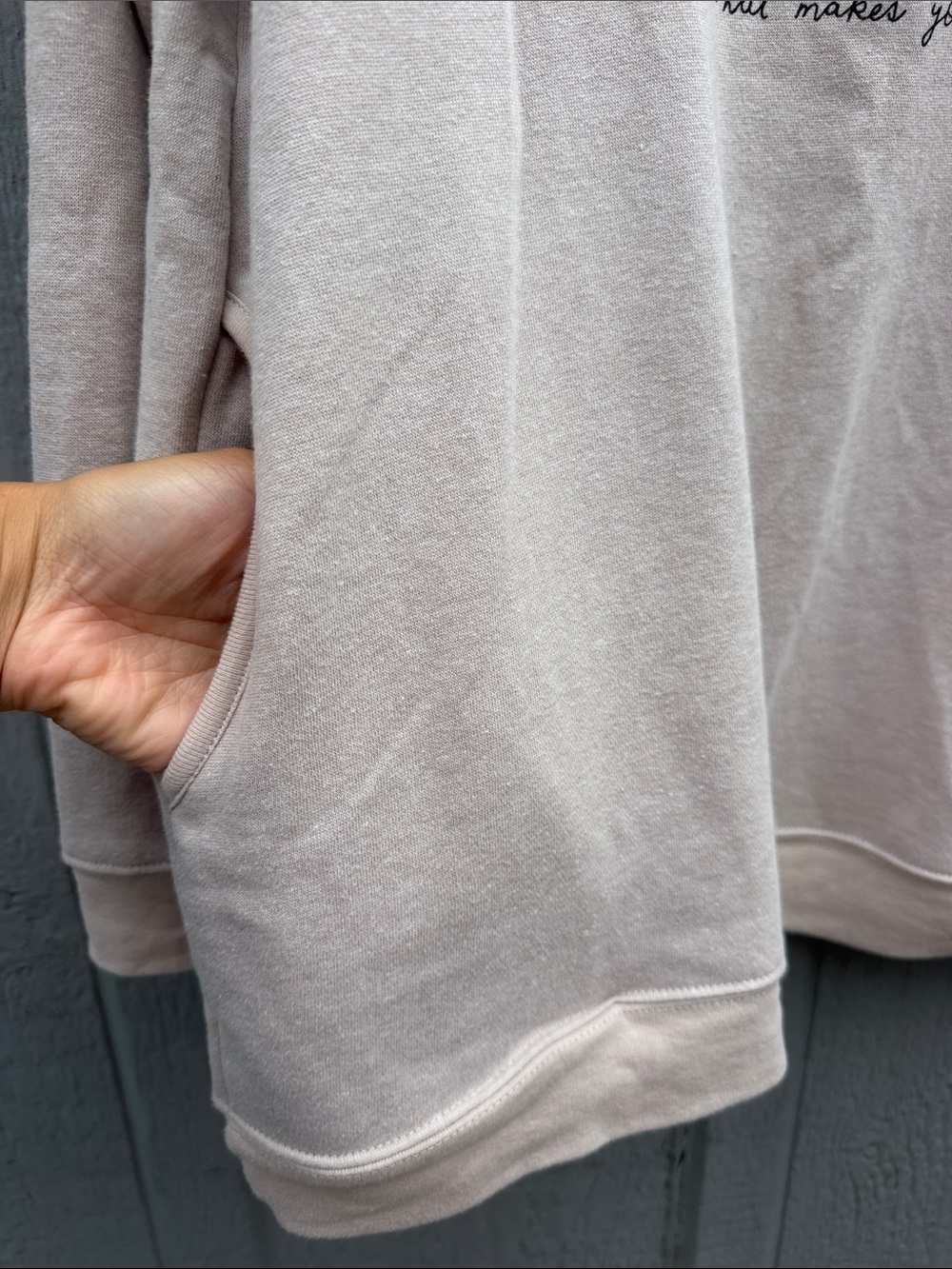 Natural Life Let's Just Go Cream Graphic Crewneck Sweater Size: L - Picture 5 of 9